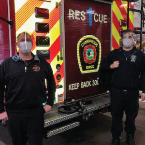Cambridge Firefighters with Face Shields