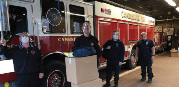 Cambridge Firefighters with Face Shields
